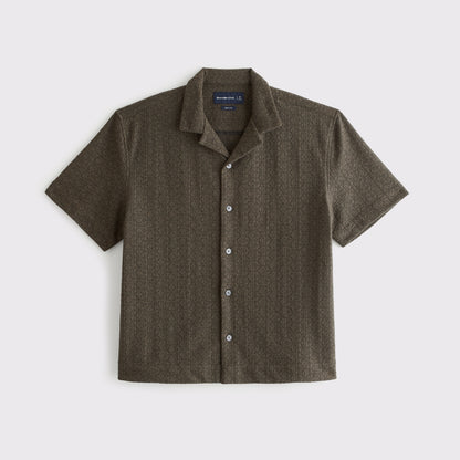 Abercrombie Boxy Button-Up Lace Shirt