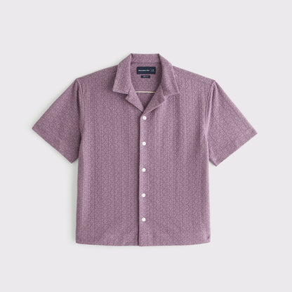Abercrombie Boxy Button-Up Lace Shirt