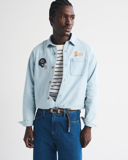 Abercrombie New England Patriots Denim Button-Up Shirt
