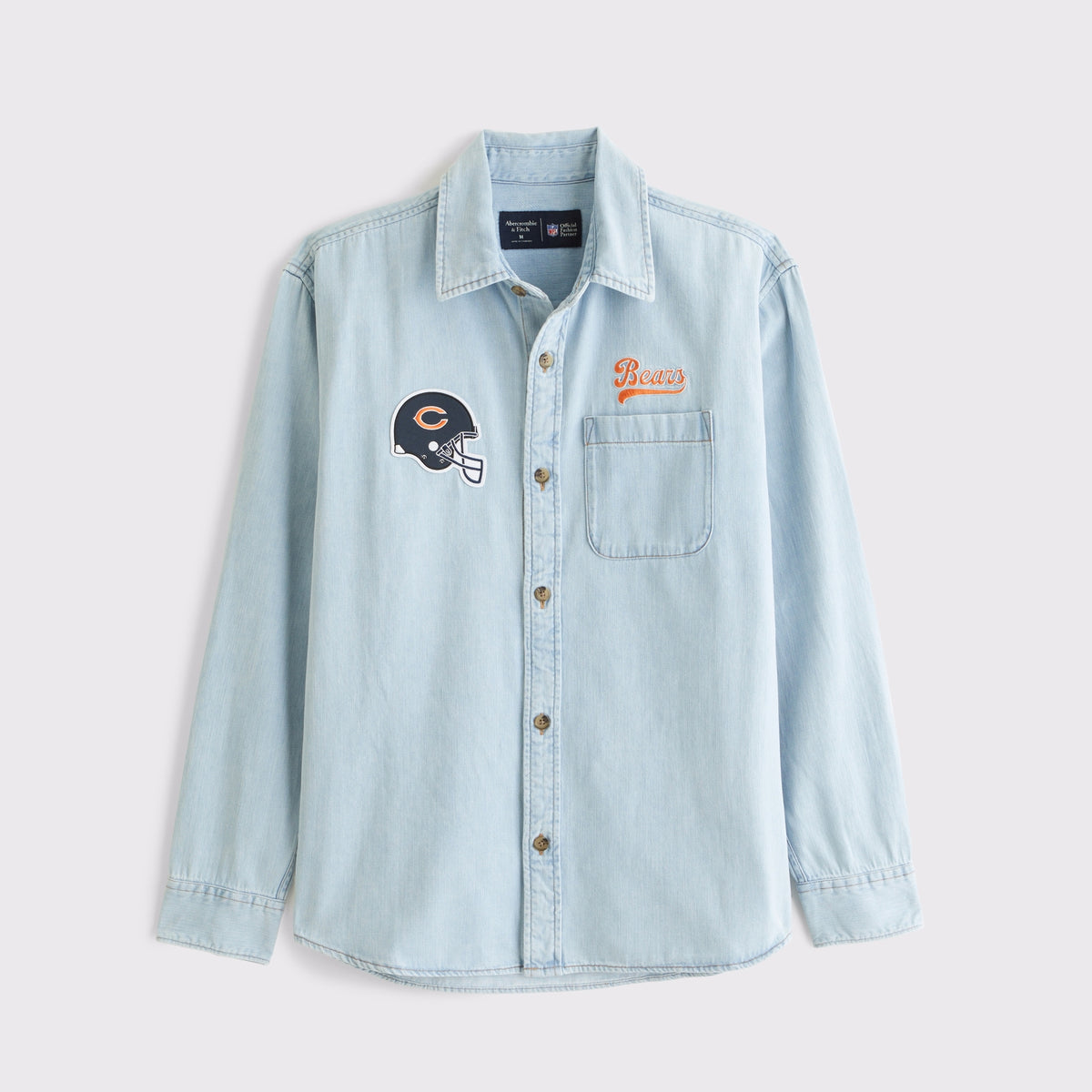 Abercrombie New England Patriots Denim Button-Up Shirt