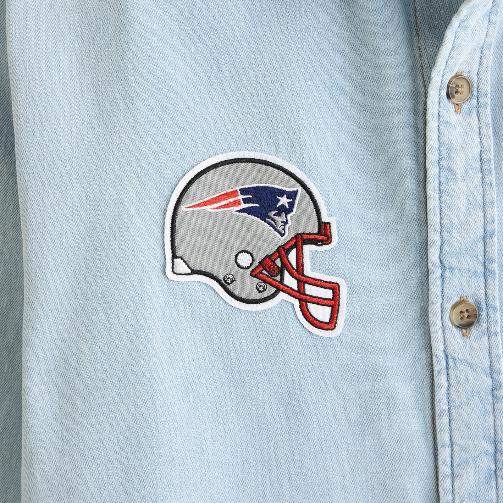 Abercrombie New England Patriots Denim Button-Up Shirt