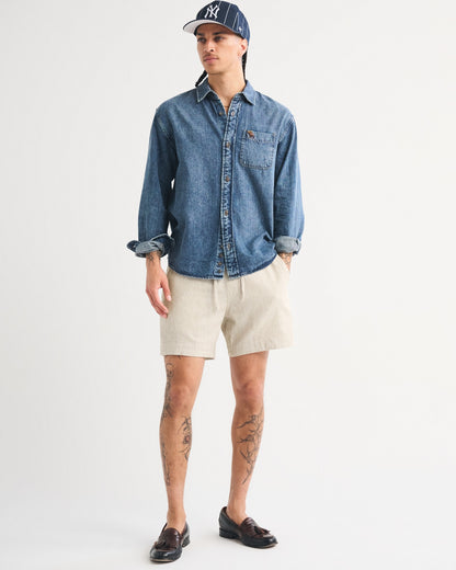 Abercrombie Linen Blend Pull-On Short