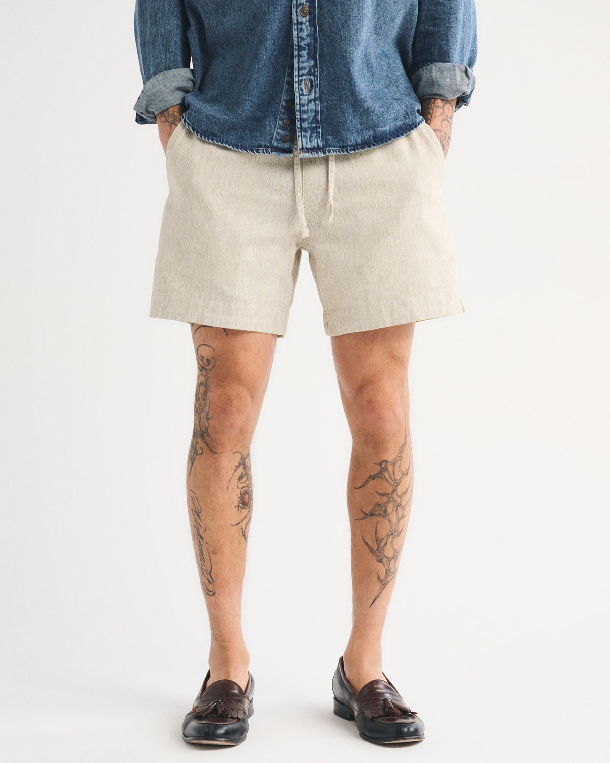 Abercrombie Linen Blend Pull-On Short