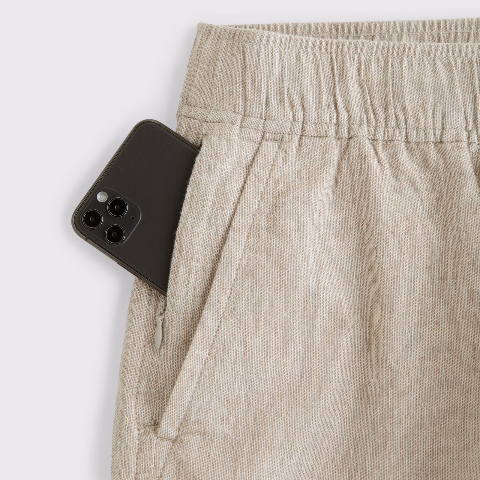 Abercrombie Linen Blend Pull-On Short