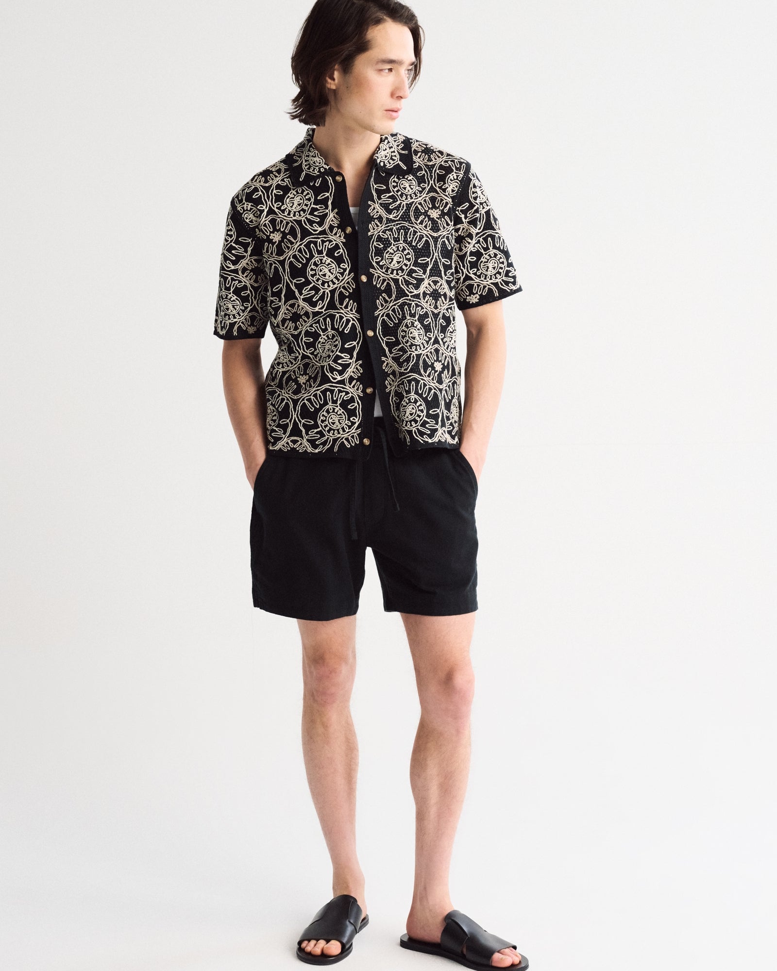 Abercrombie Linen Blend Pull-On Short