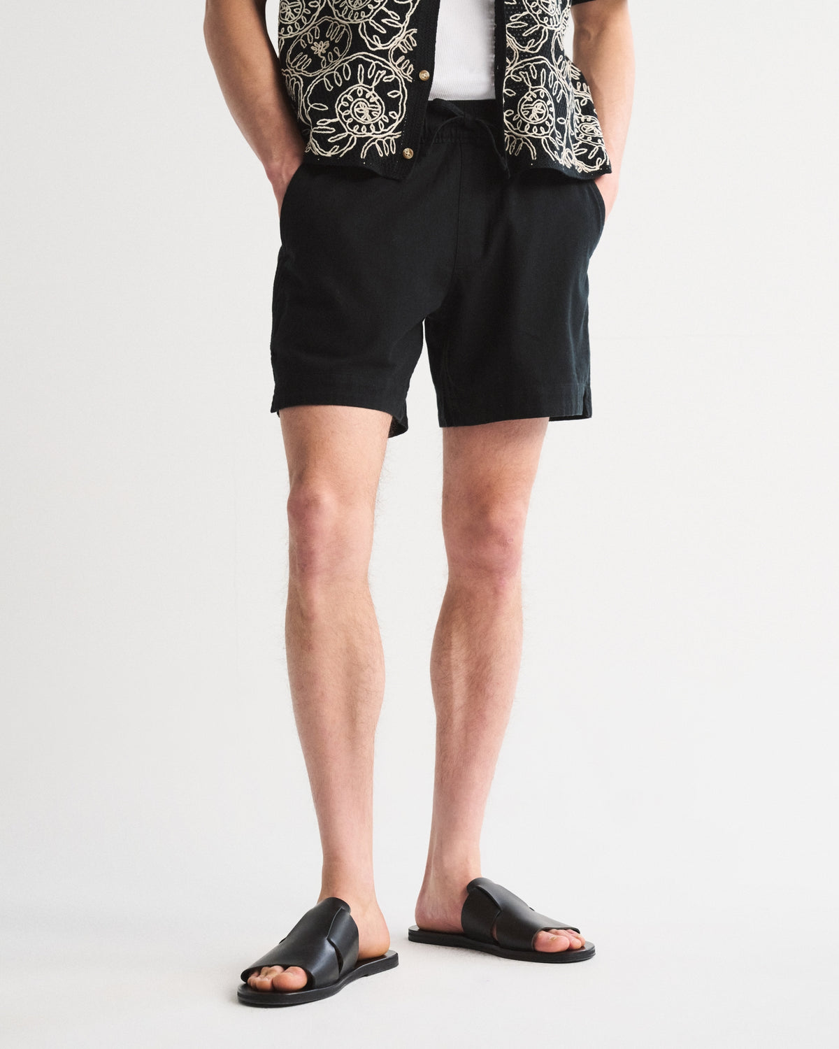 Abercrombie Linen Blend Pull-On Short