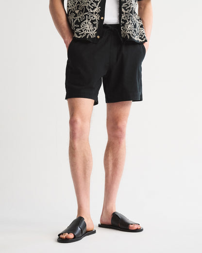 Abercrombie Linen Blend Pull-On Short