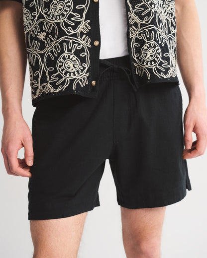 Abercrombie Linen Blend Pull-On Short