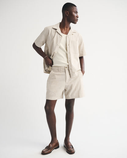 Abercrombie Linen-Blend Plainfront Short