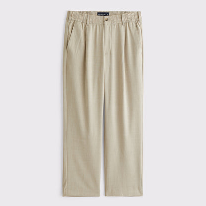 Abercrombie Relaxed Straight Pleated Hybrid-Waist Trouser