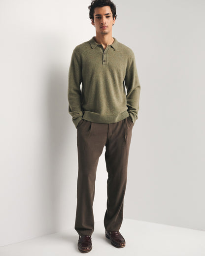 Abercrombie Relaxed Straight Pleated Hybrid-Waist Trouser