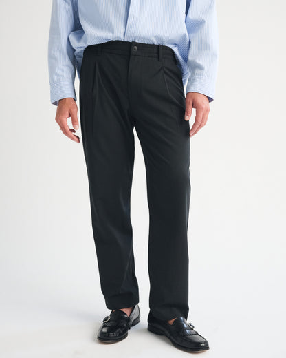 Abercrombie Relaxed Straight Pleated Hybrid-Waist Trouser