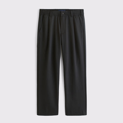 Abercrombie Relaxed Straight Pleated Hybrid-Waist Trouser