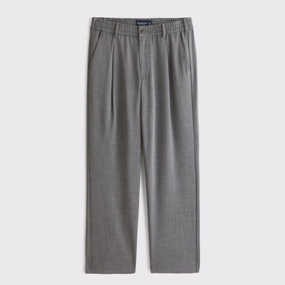 Abercrombie Relaxed Straight Pleated Hybrid-Waist Trouser