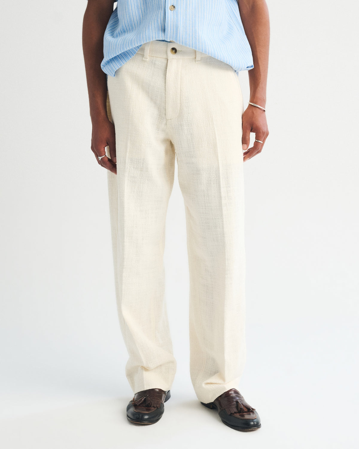 Abercrombie 100% Cotton Textured Baggy Trouser