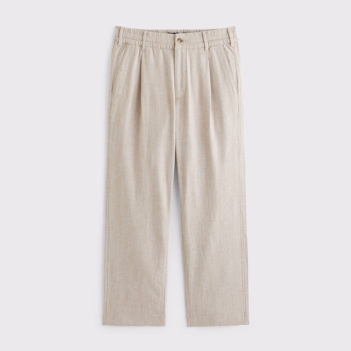 Abercrombie Linen-Blend Relaxed Pleated Hybrid-Waist Trouser