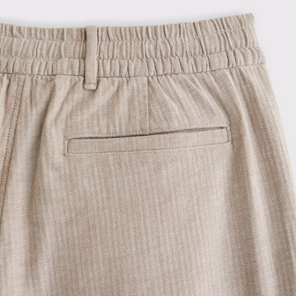 Abercrombie Linen-Blend Relaxed Pleated Hybrid-Waist Trouser