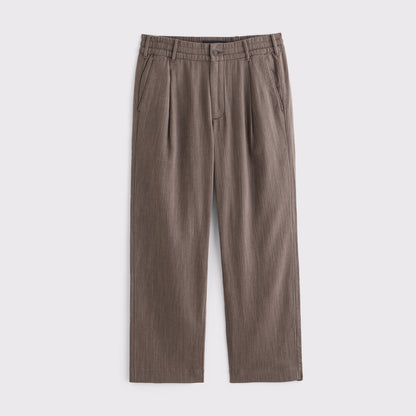 Abercrombie Linen-Blend Relaxed Pleated Hybrid-Waist Trouser