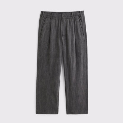 Abercrombie Linen-Blend Relaxed Pleated Hybrid-Waist Trouser
