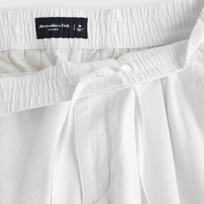 Abercrombie Linen-Blend Relaxed Pleated Hybrid-Waist Trouser