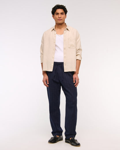 Abercrombie Loose Linen-Blend Pull-On Pant
