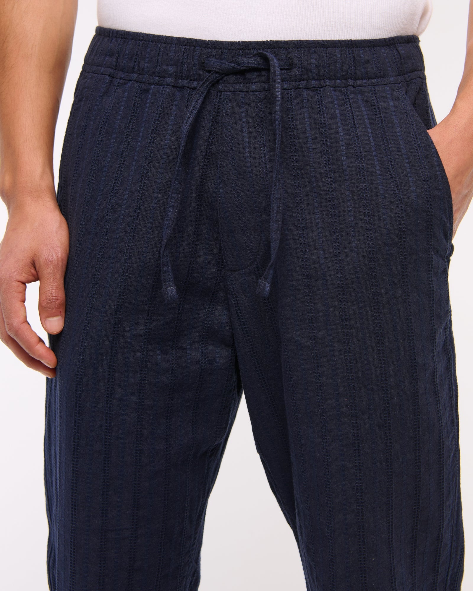 Abercrombie Loose Linen-Blend Pull-On Pant