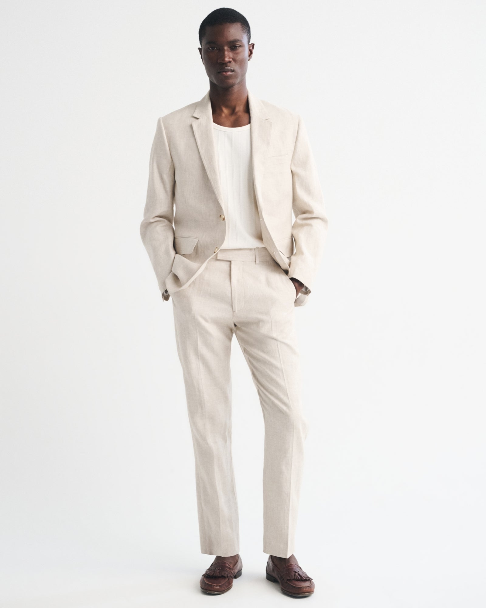 Abercrombie the A&F Collins Slim 100% Linen Suit Pant