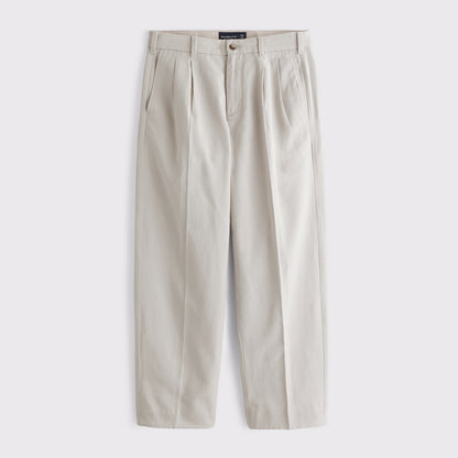 Abercrombie Cotton-Blend Pleated Baggy Trouser