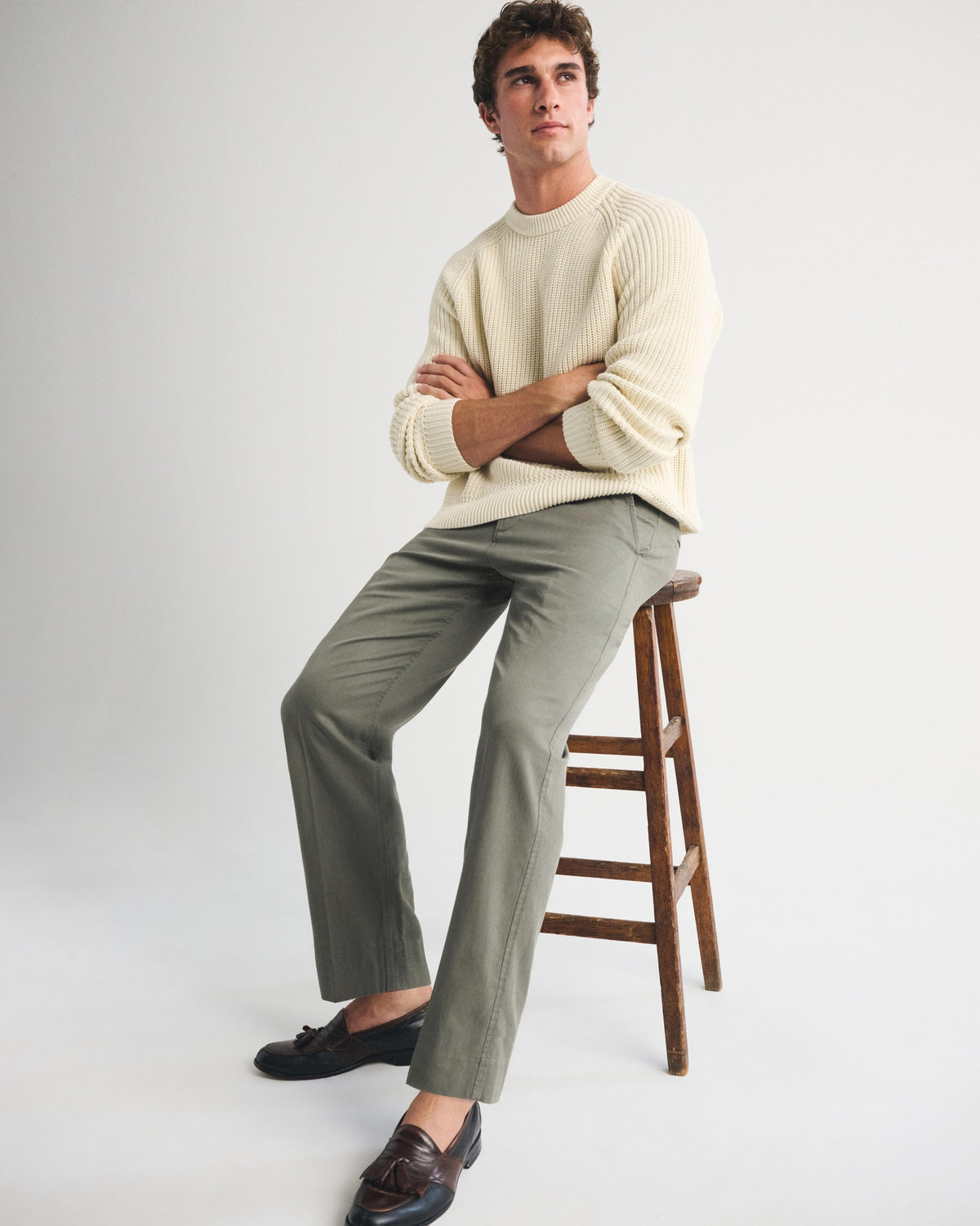 Abercrombie Cotton-Blend Relaxed Straight Trouser
