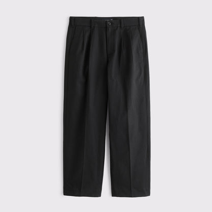 Abercrombie Cotton-Blend Pleated Baggy Trouser