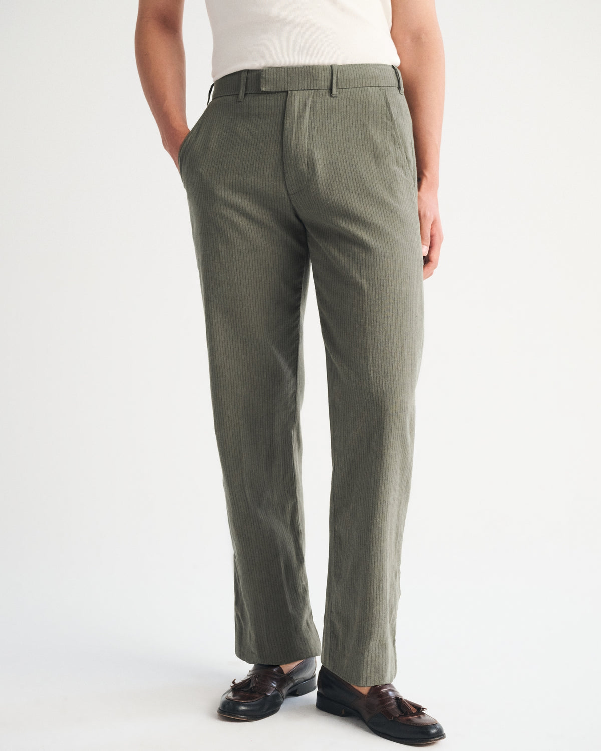 Abercrombie the A&F Collins Relaxed Straight Linen-Blend Suit Pant