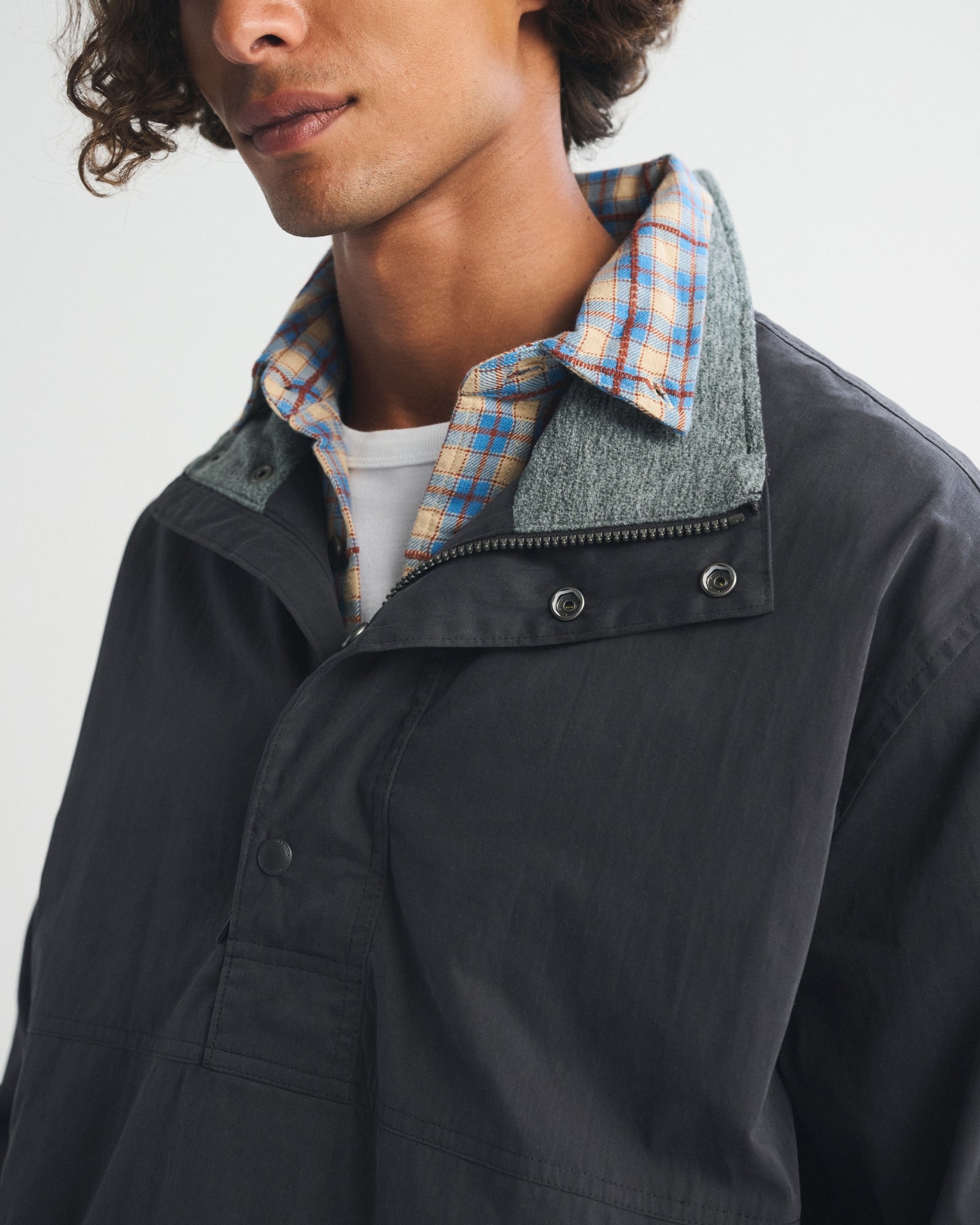 Abercrombie Mock Neck Half-Snap Jacket