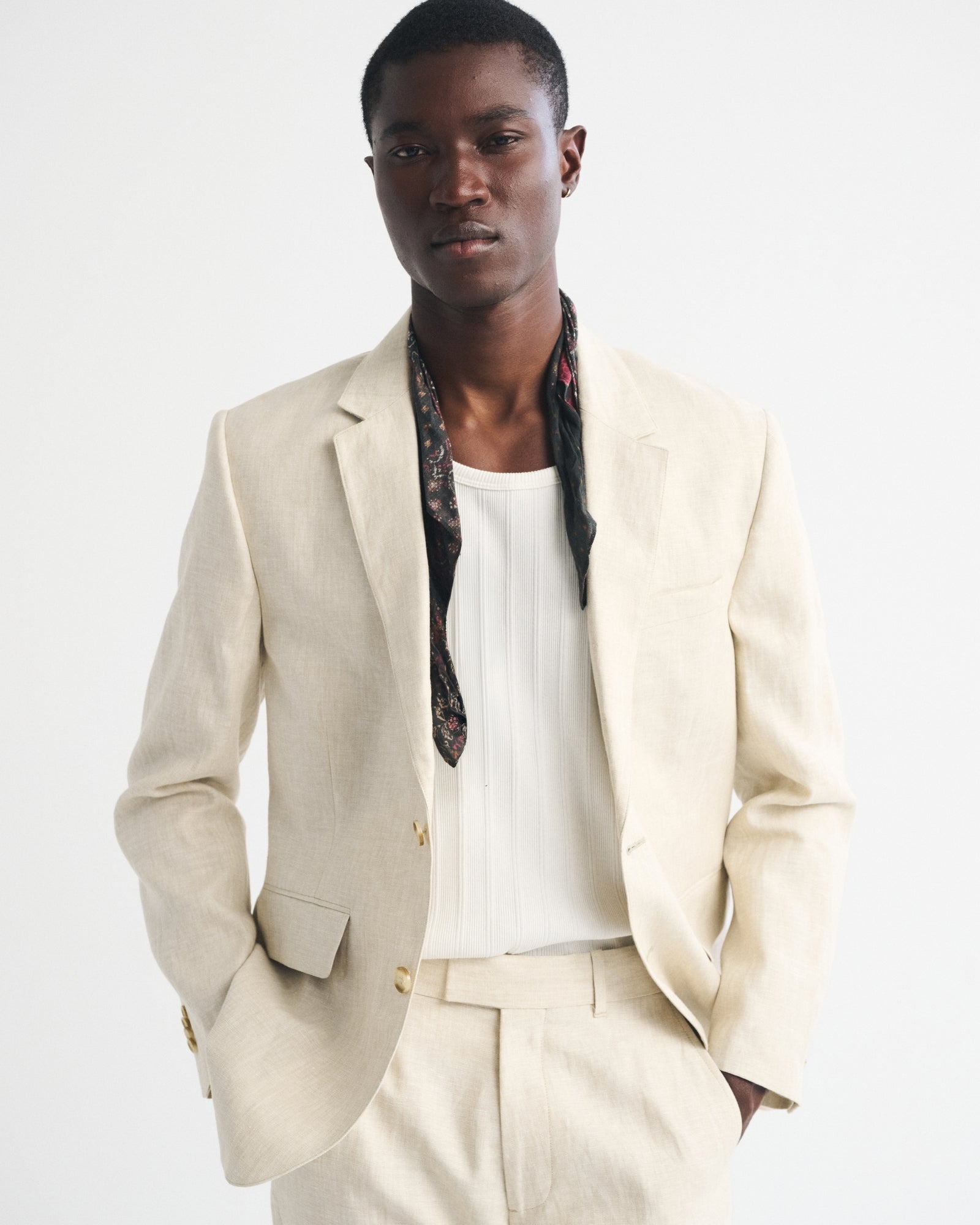 Abercrombie the A&F Collins Slim 100% Linen Blazer