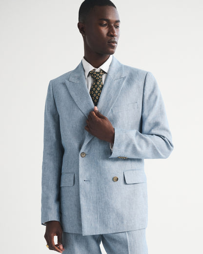 Abercrombie the A&F Collins Double-Breasted 100% Linen Blazer