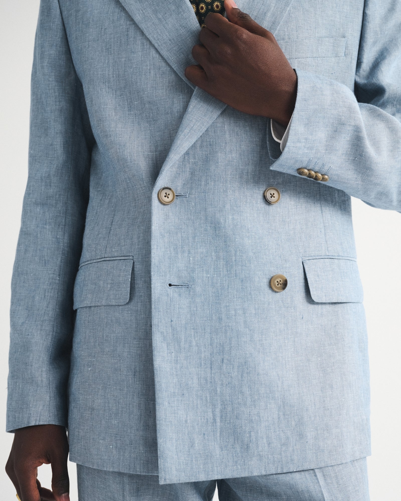 Abercrombie the A&F Collins Double-Breasted 100% Linen Blazer