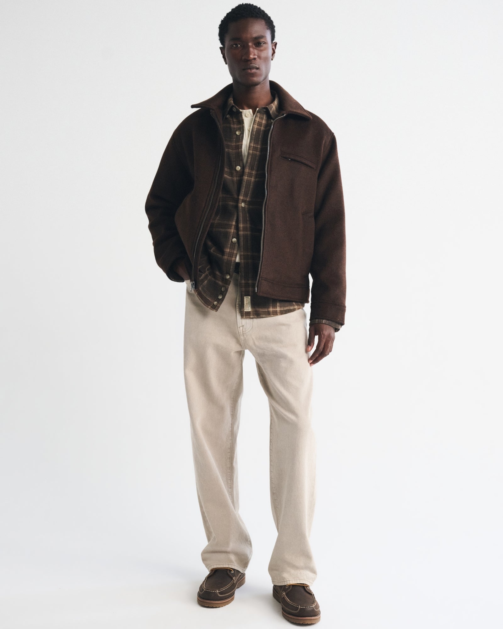 Abercrombie Wool-Blend Zip Trucker Jacket