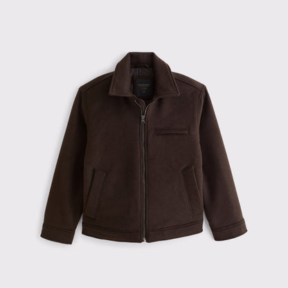 Abercrombie Wool-Blend Zip Trucker Jacket