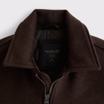 Abercrombie Wool-Blend Zip Trucker Jacket