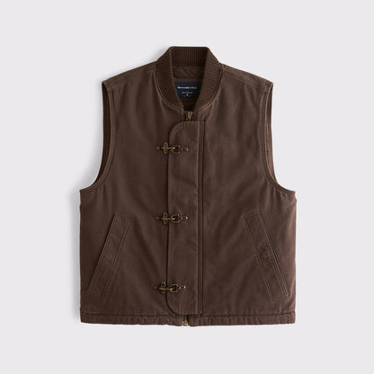 Abercrombie 100% Cotton Fireman Clasp Workwear Vest