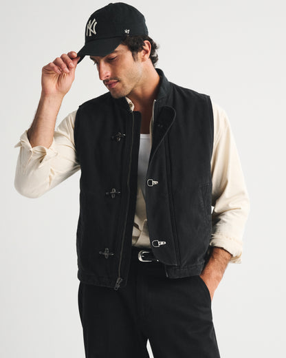 Abercrombie 100% Cotton Fireman Clasp Workwear Vest