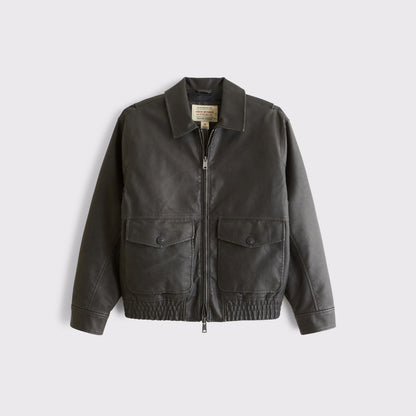 Abercrombie Vegan Leather Bomber Jacket