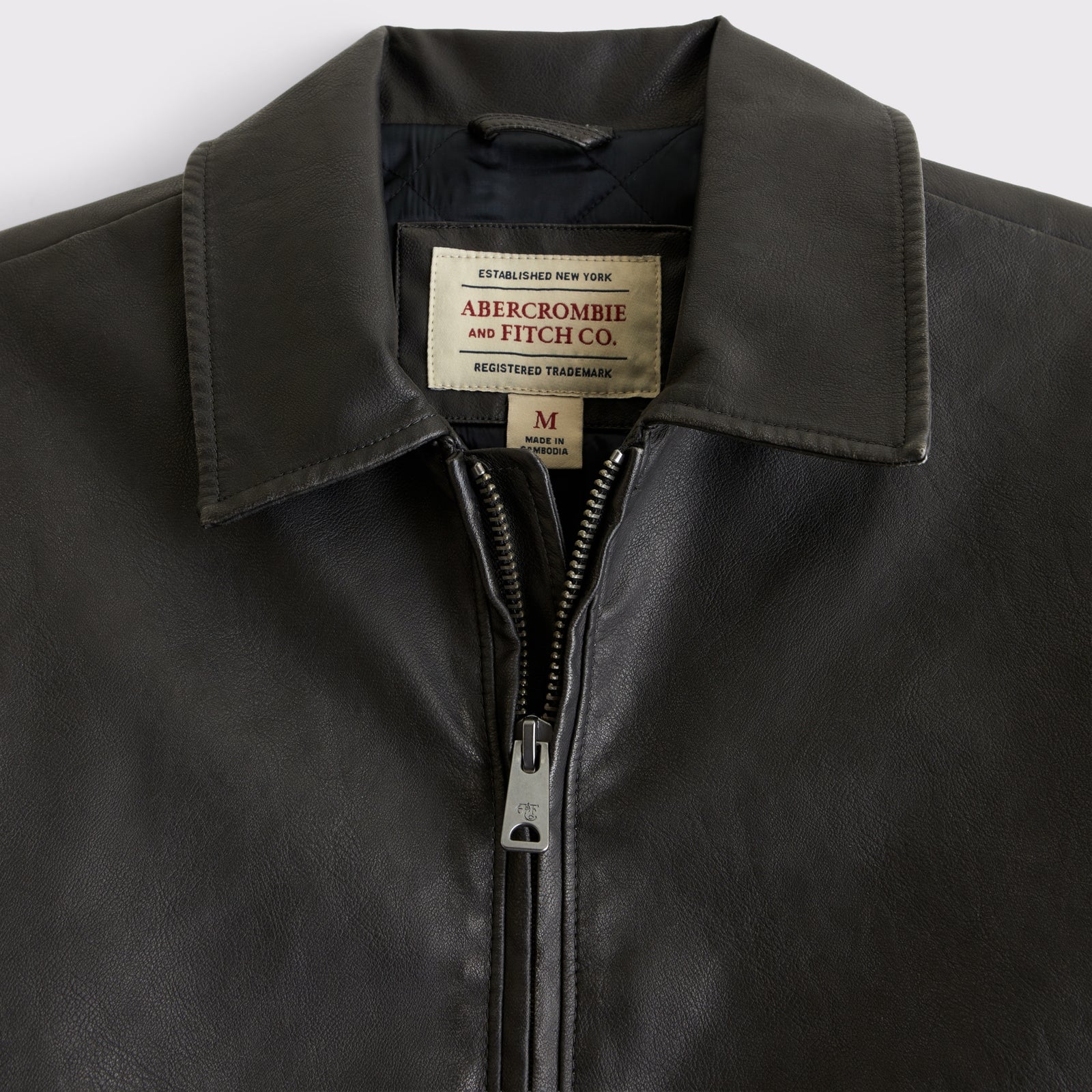 Abercrombie Vegan Leather Bomber Jacket