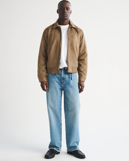 Abercrombie Vegan Suede Bomber Jacket