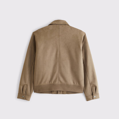 Abercrombie Vegan Suede Bomber Jacket