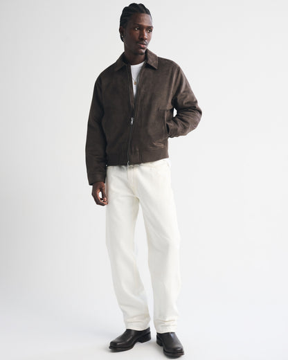 Abercrombie Vegan Suede Bomber Jacket