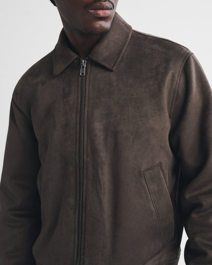 Abercrombie Vegan Suede Bomber Jacket
