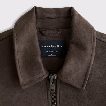 Abercrombie Vegan Suede Bomber Jacket
