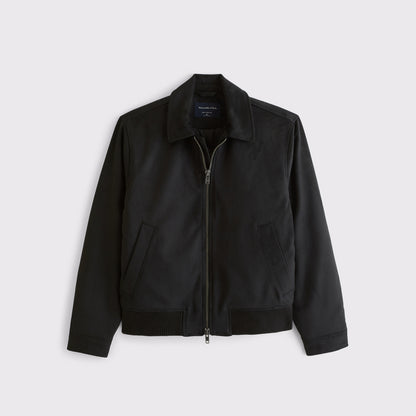 Abercrombie Vegan Suede Bomber Jacket