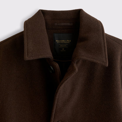 Abercrombie Wool-Blend Long Mac Coat