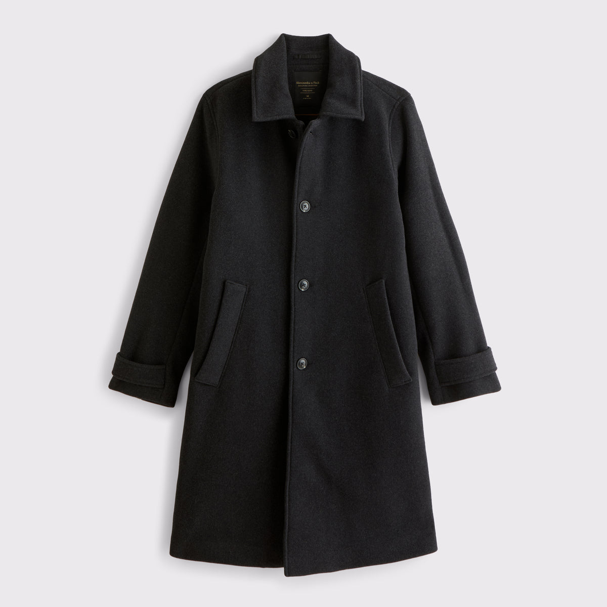 Abercrombie Wool-Blend Long Mac Coat